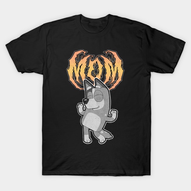 Bluey Mum Metal Dance T-Shirt by gaskengambare